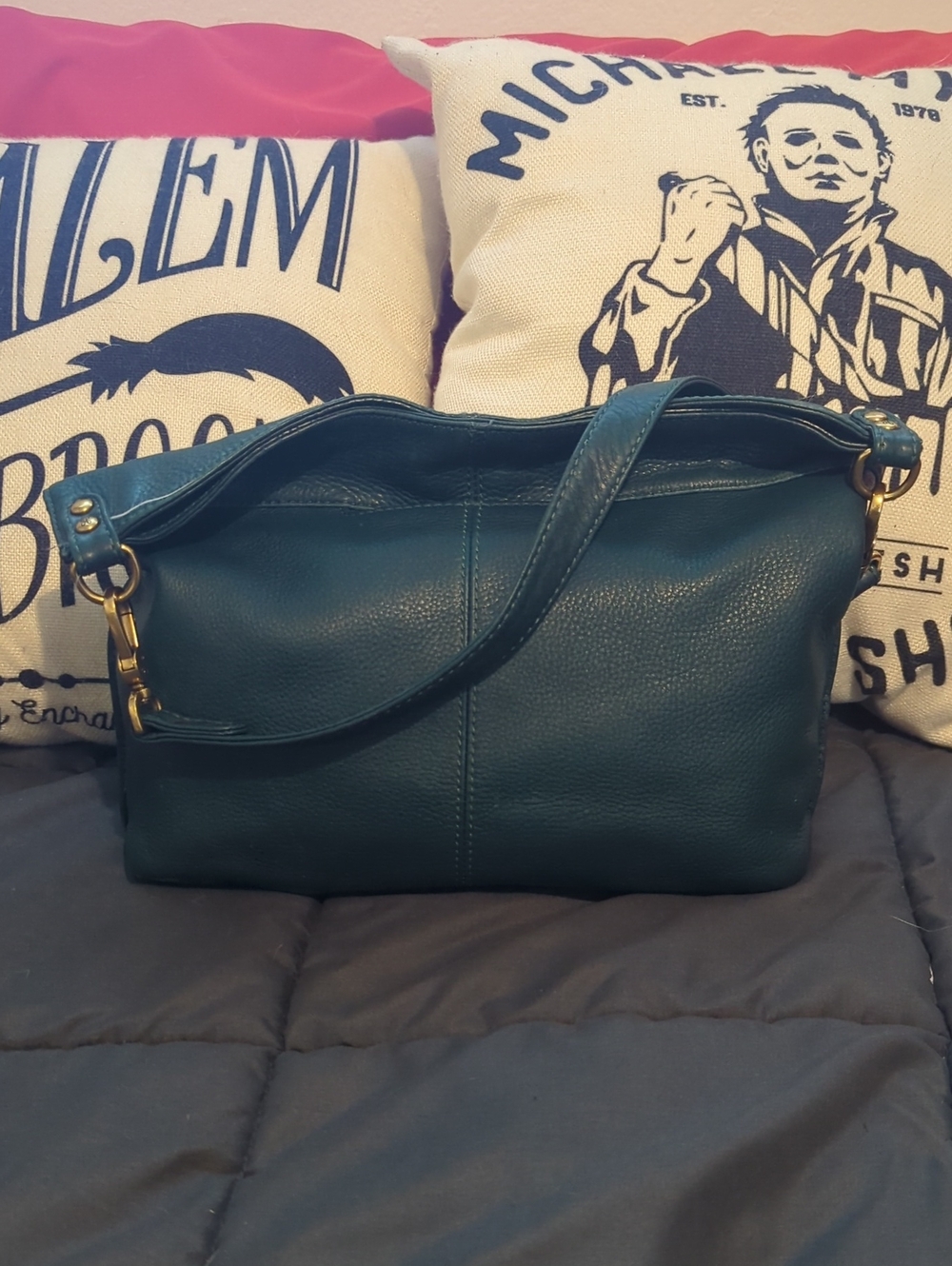 HOBO Teal Green Blue Leather Bag 🛍️